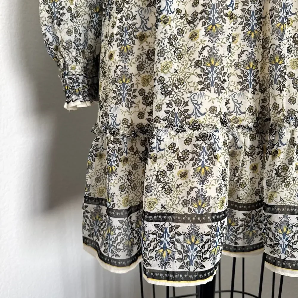 Max Studio | NWOT BOHO Style Long Sleeve Smocked Waist Fit & Flare Dress Size XS - Picture 8 of 9